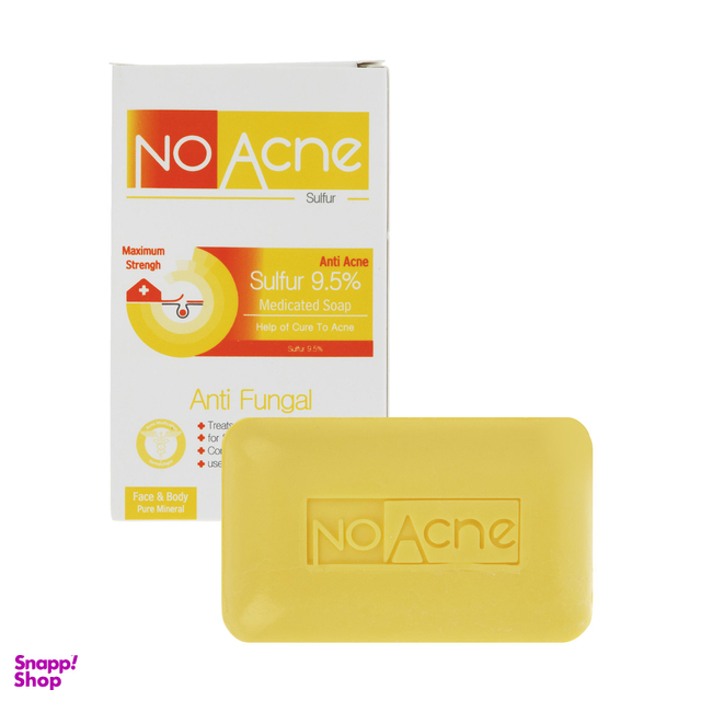 تصویر صابون شستشو نو آکنه (No acne) مدل Sulfur وزن 100 گرم 